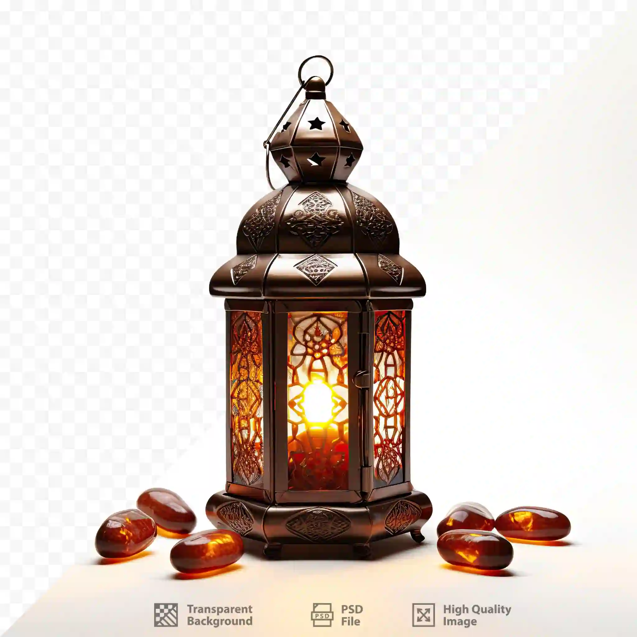 Arabic Lantern Dates On White Background Ramadan PSD – Widepik