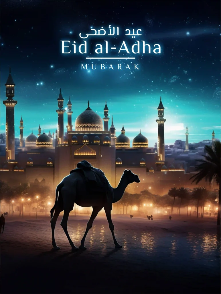 Beautiful Eid Al Adha Mubarak Greeting Card Eid Mubarak PSD - Widepik