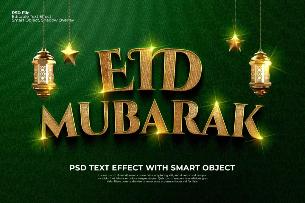 Editable Text Photoshop Eid Mubarak Eid Al Fitr PSD Free Download - Widepik