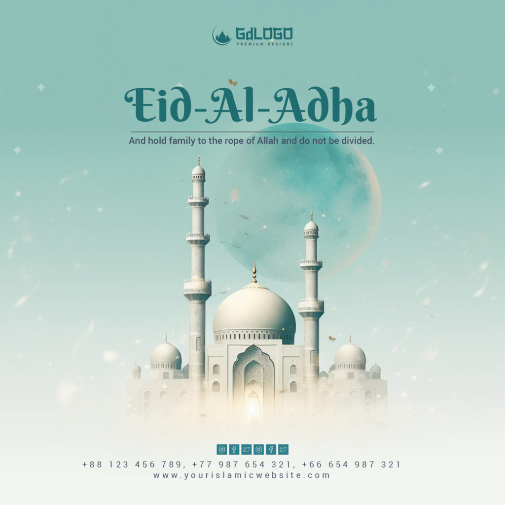 Eid Al Adha Mubarak Greeting Card Eid Mubarak Poster And Social Media Post PSD - Widepik