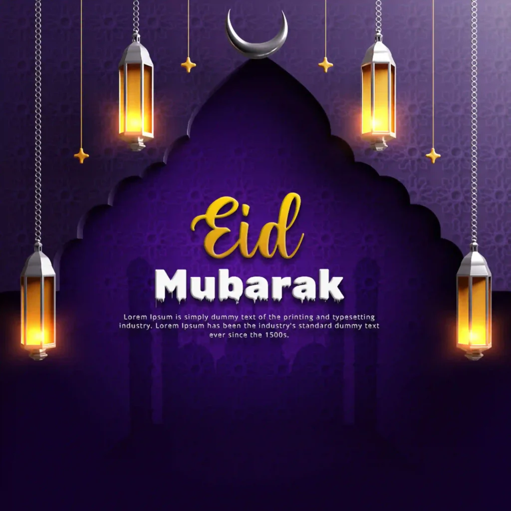 Eid Mubarak Islamic Greeting Social Media Post Design PSD Free Download - Widepik