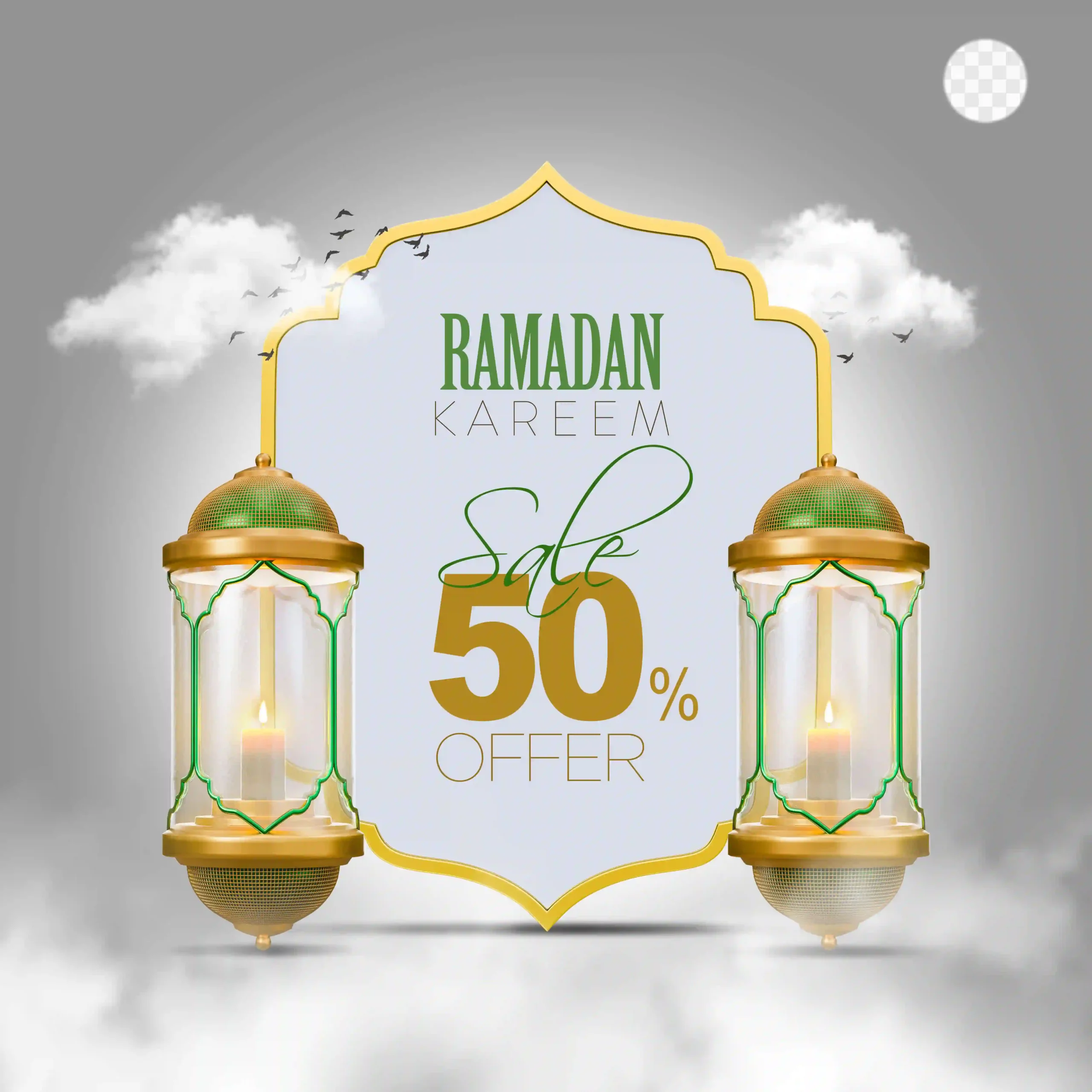 Ramadan Kareem Greeting In 3d Rendered PSD - Widepik