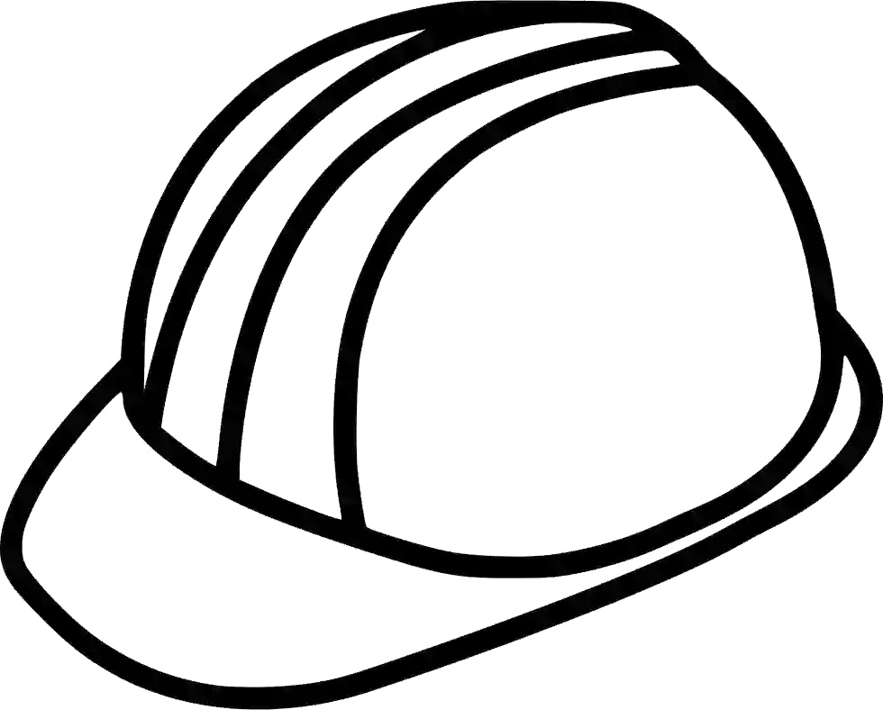 Hand Draw Construction Cap Black Outline Png Free Download