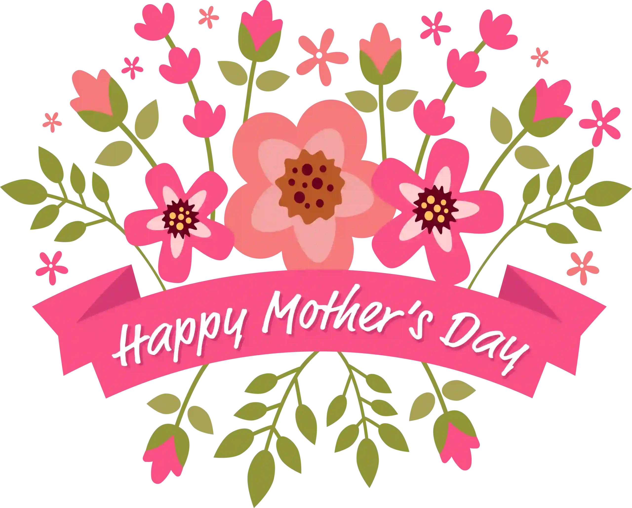 Happy Mother's Day | Flower PNG Label Free Download