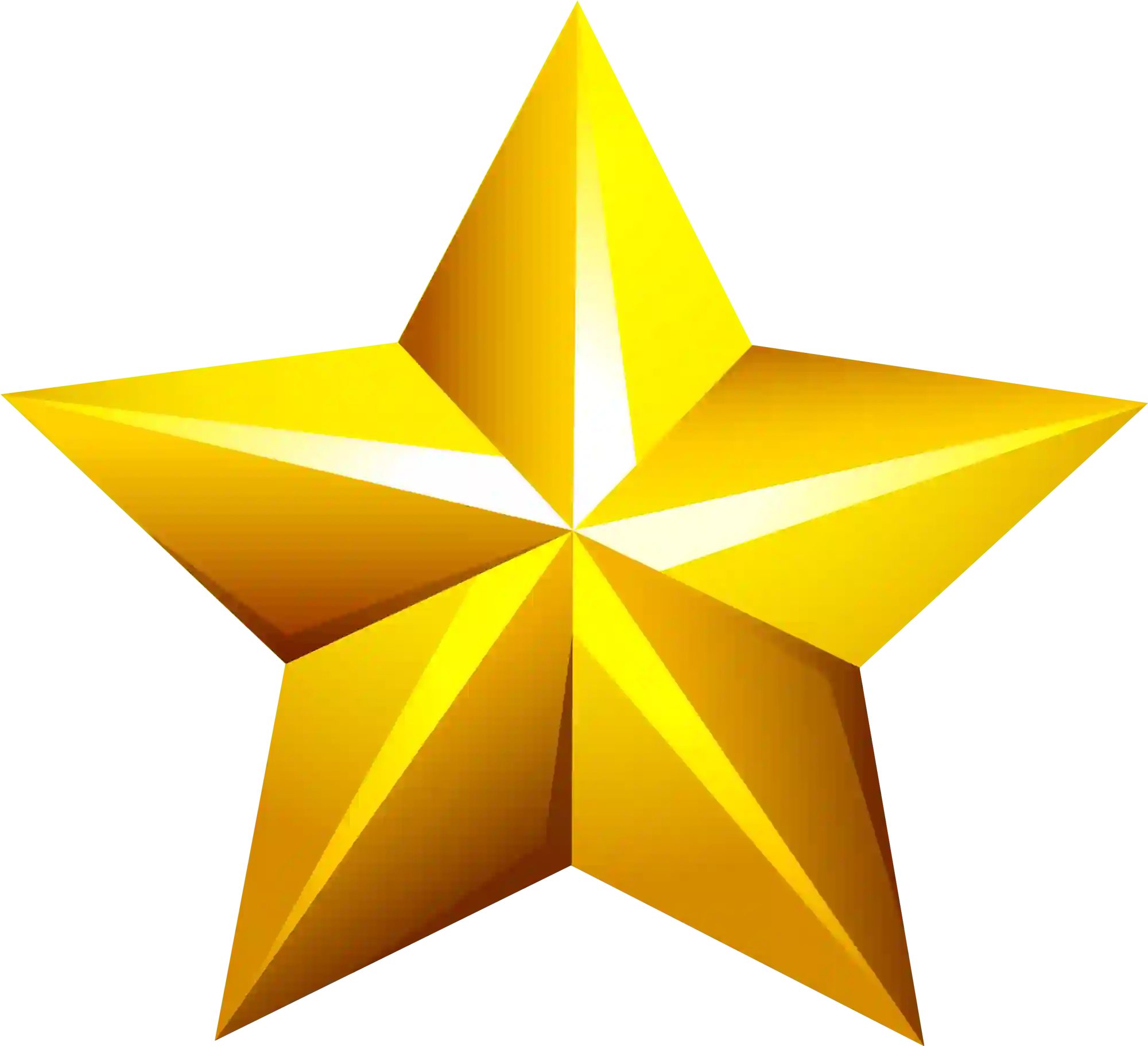 3D Ai Golden Star Png