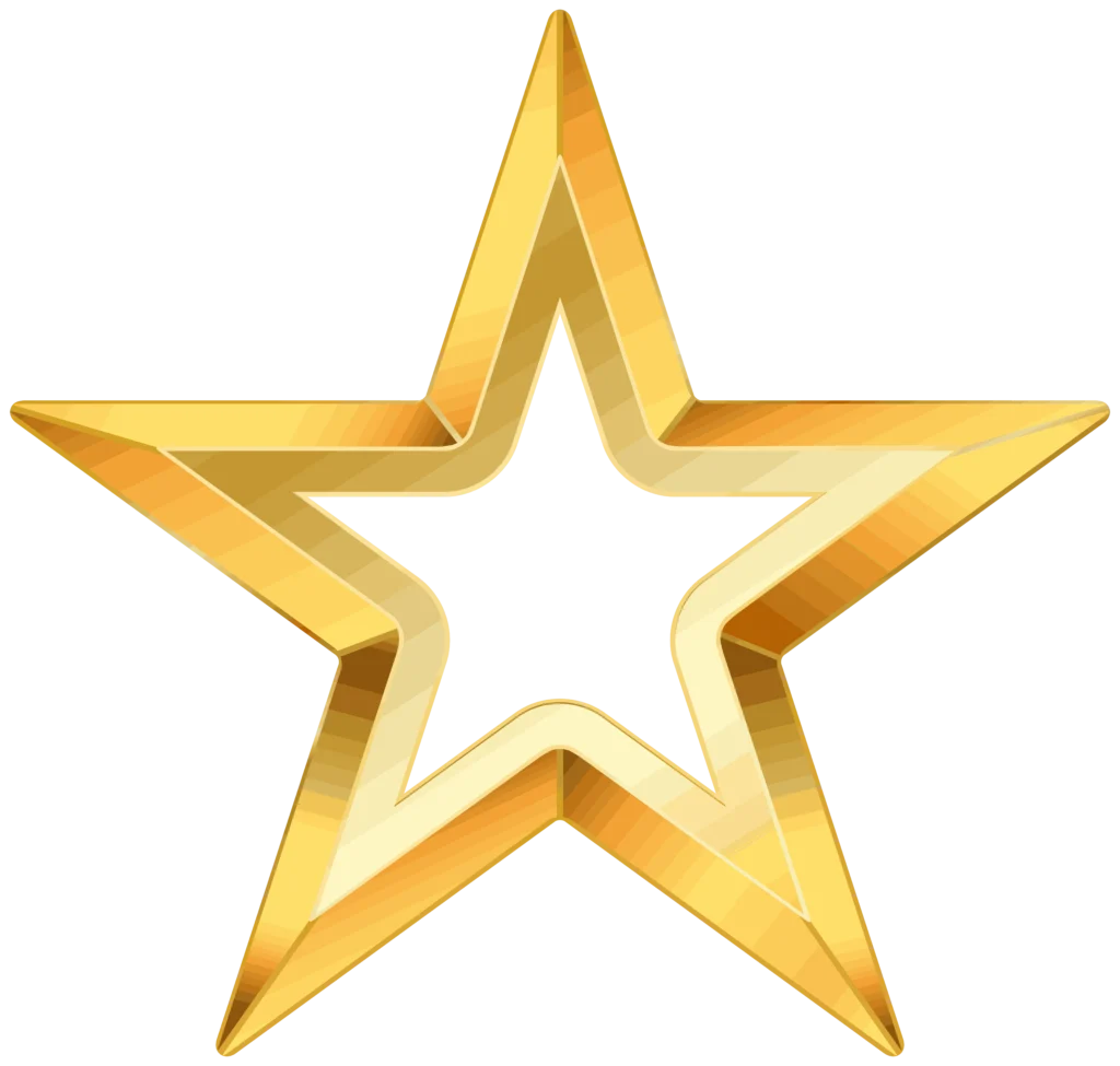 3D Gold Stars PNG