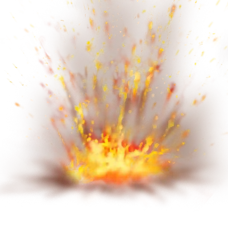 Fire Flame Sparkling Ground Explosion PNG