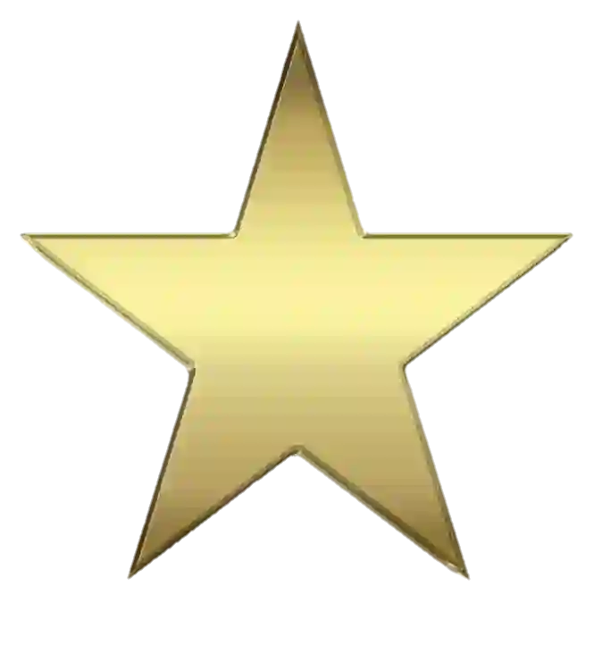 Gold star 3d board no background PNG