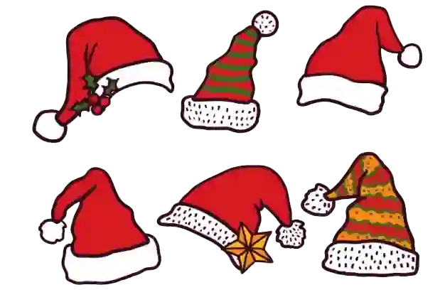 Hand-drawn Santa Claus hat collection PNG Icons