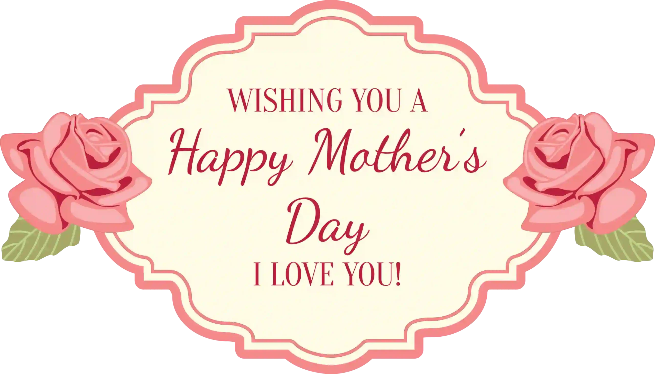 Mother's Day Greeting Label PNG Download