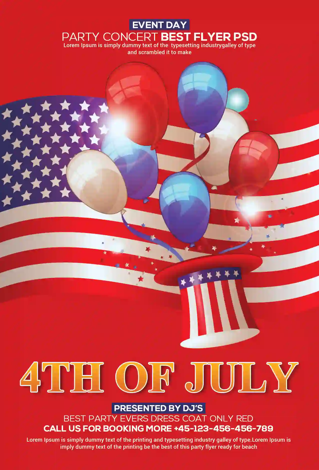 4th Of July Flyer PSD Free Download