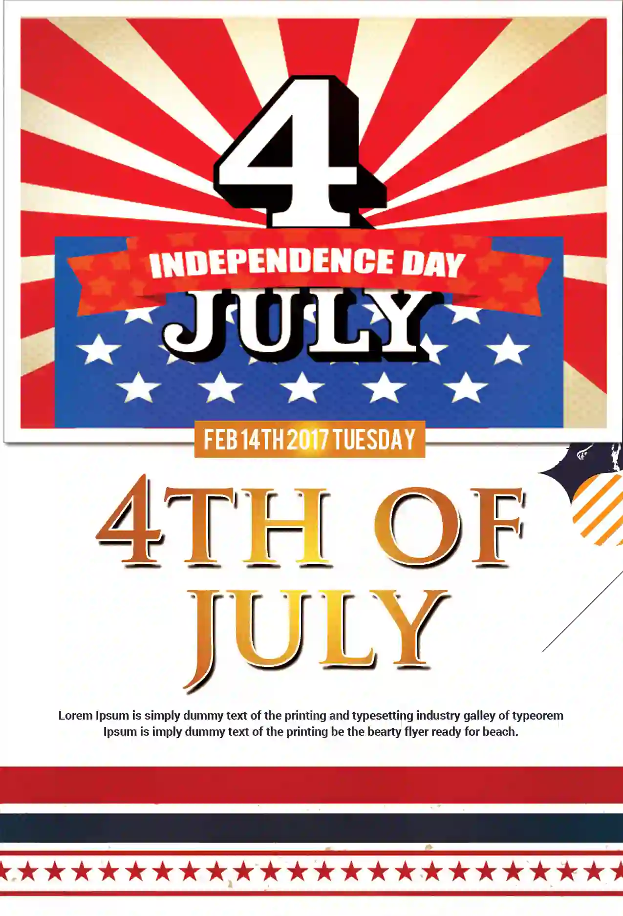 4th Of July Flyer Independence Poster PSD Free Download