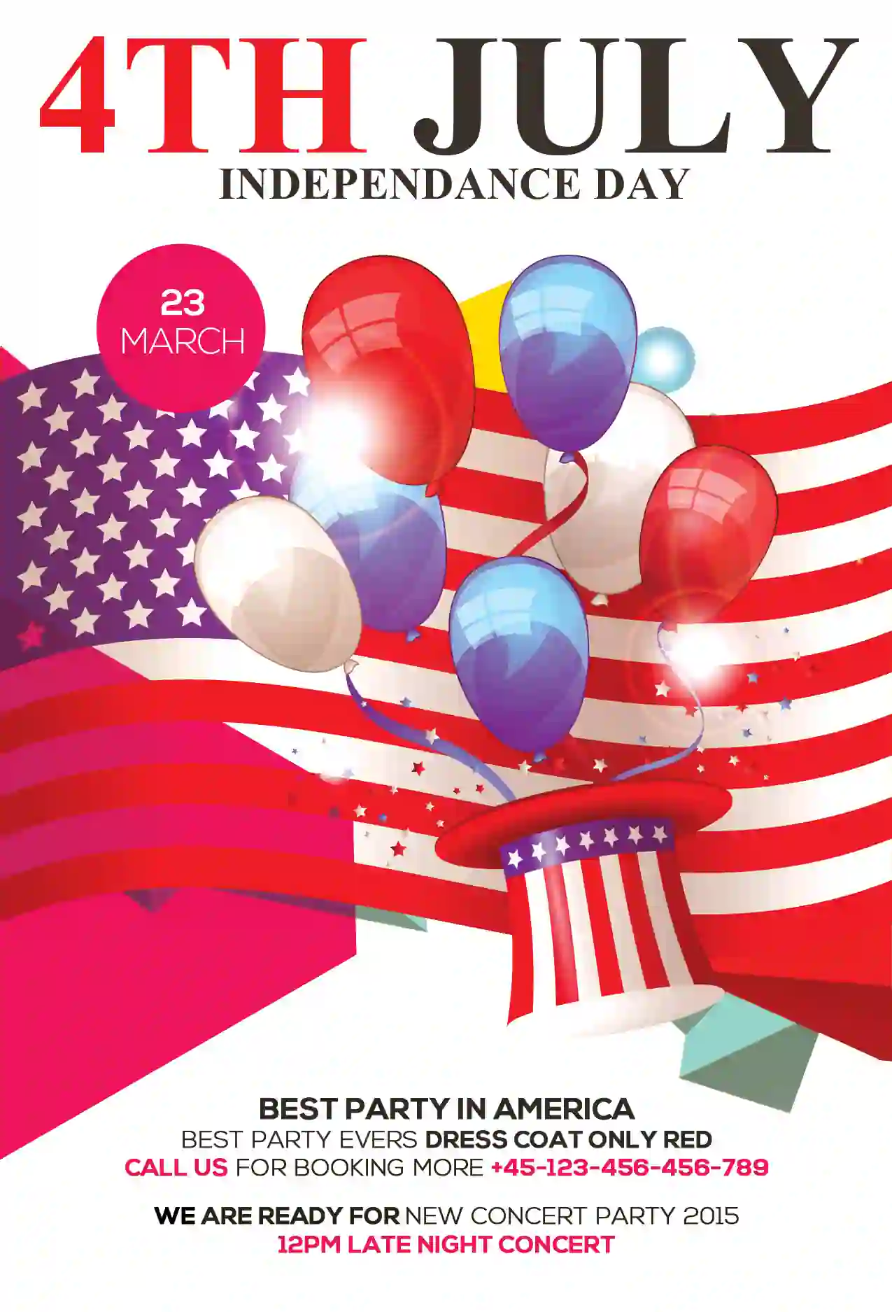 4th Of July Template Flyer Poster PSD Free Download