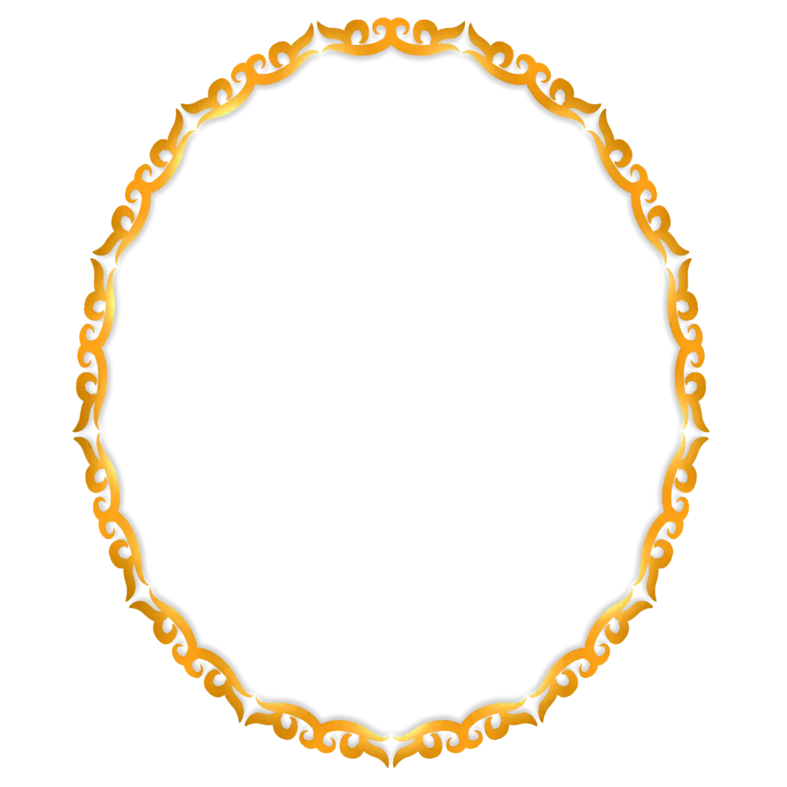 Aesthetic 3d Golden Oval Frame PSD Free Download