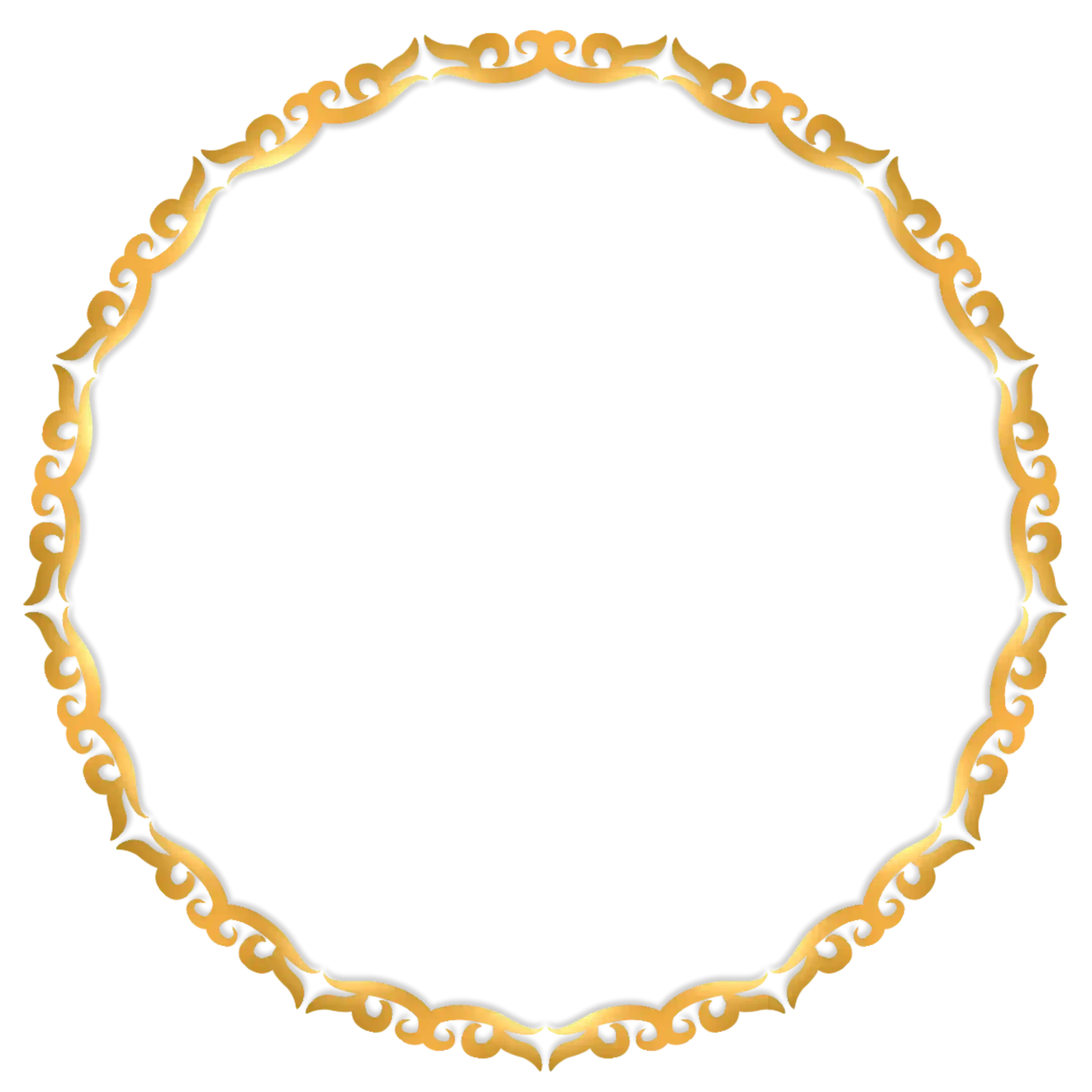 Aesthetic Golden Circle Frame With Ornament PSD Free Download