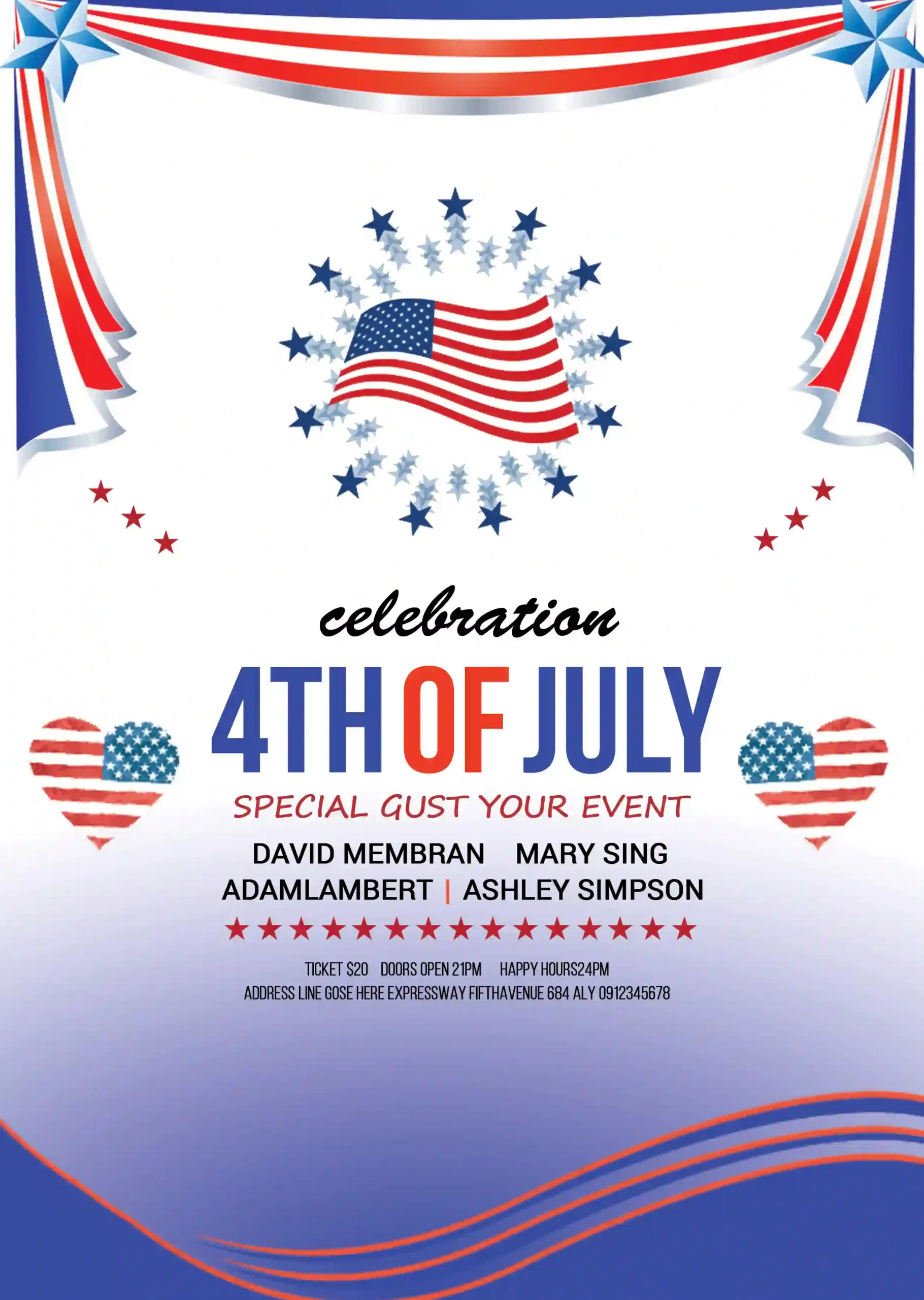 American Day 4th July Flyer PSD Free Download