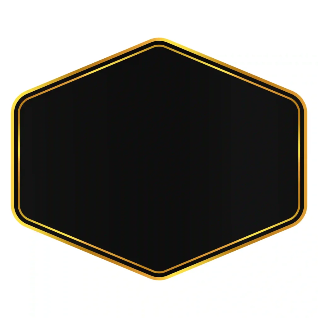 Black Frame Gold Badge PSD Free Download