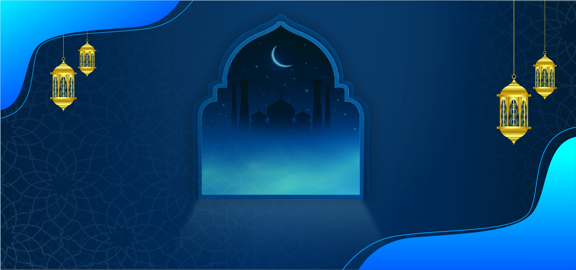 Blue Mosque Background Islamic Vector