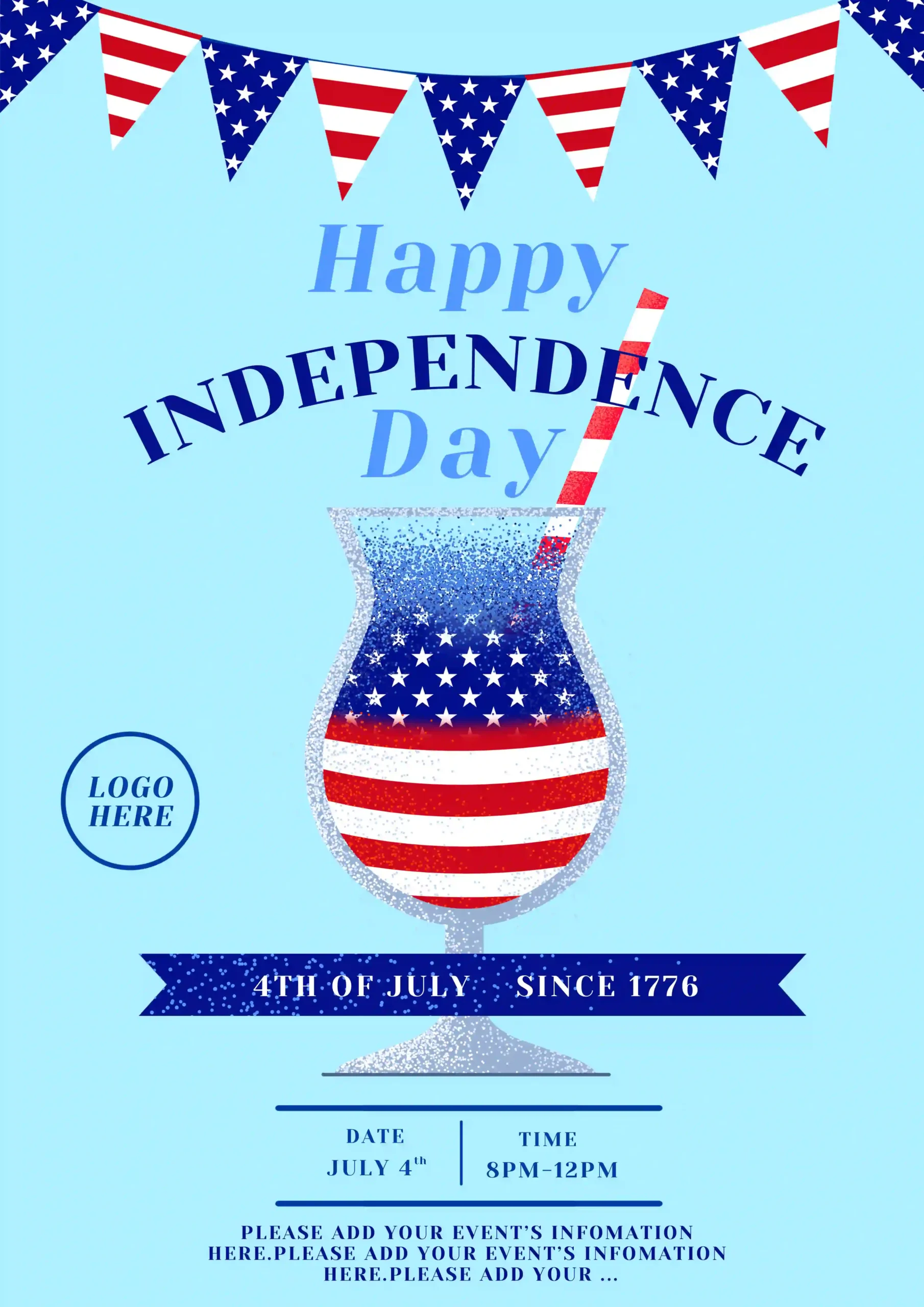 Cocktail American Independence Day Celebration PSD Free Download