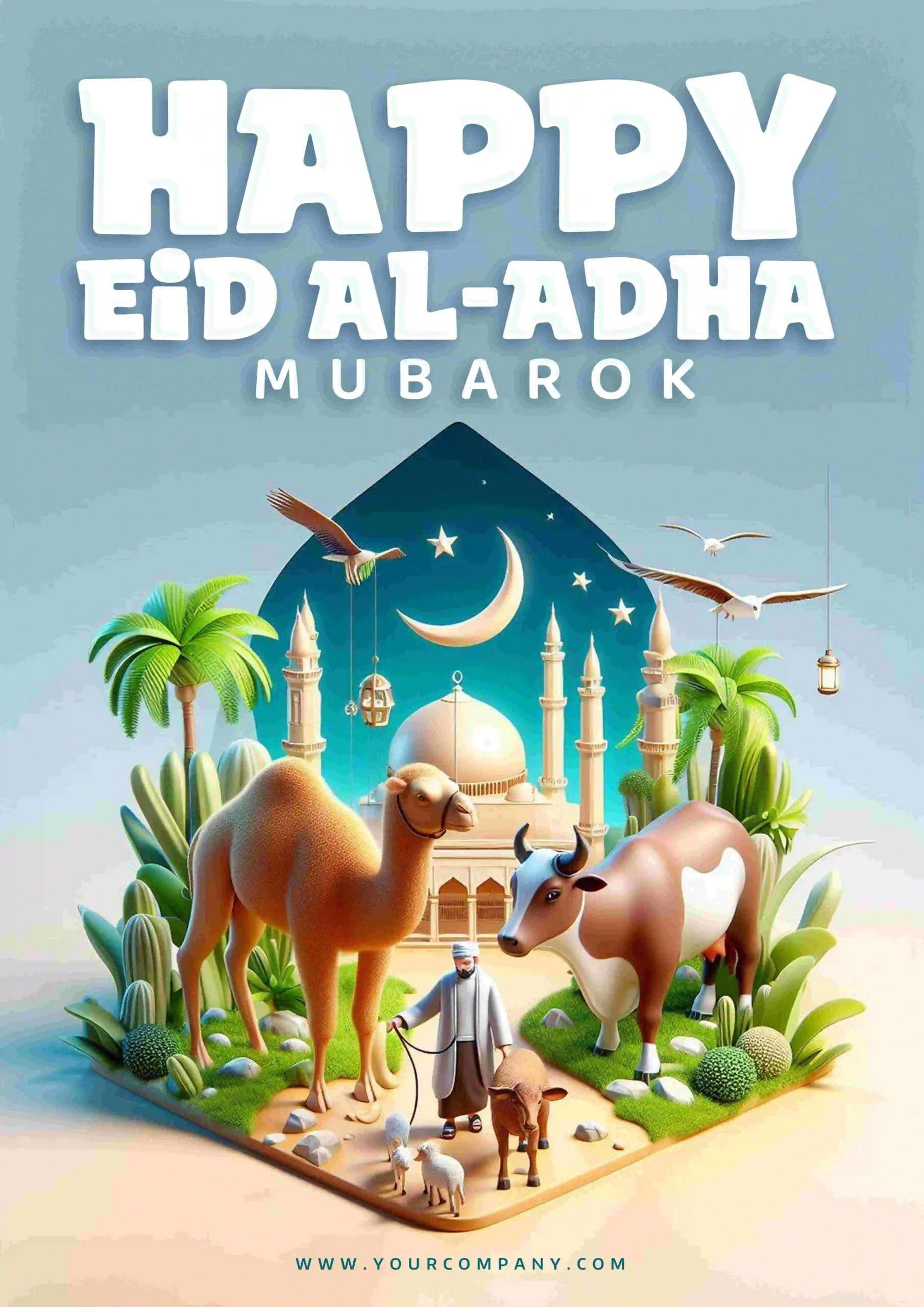 Eid Al Adha Greeting Card PSD Free Download