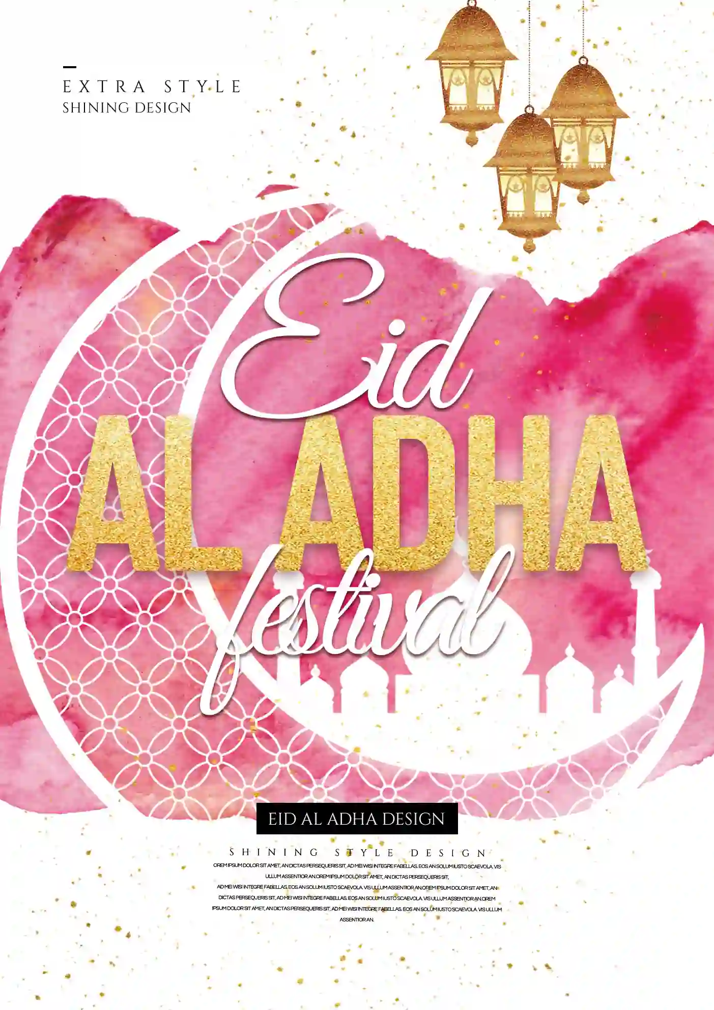Eid Al Adha Watercolor Painted PSD Free Download