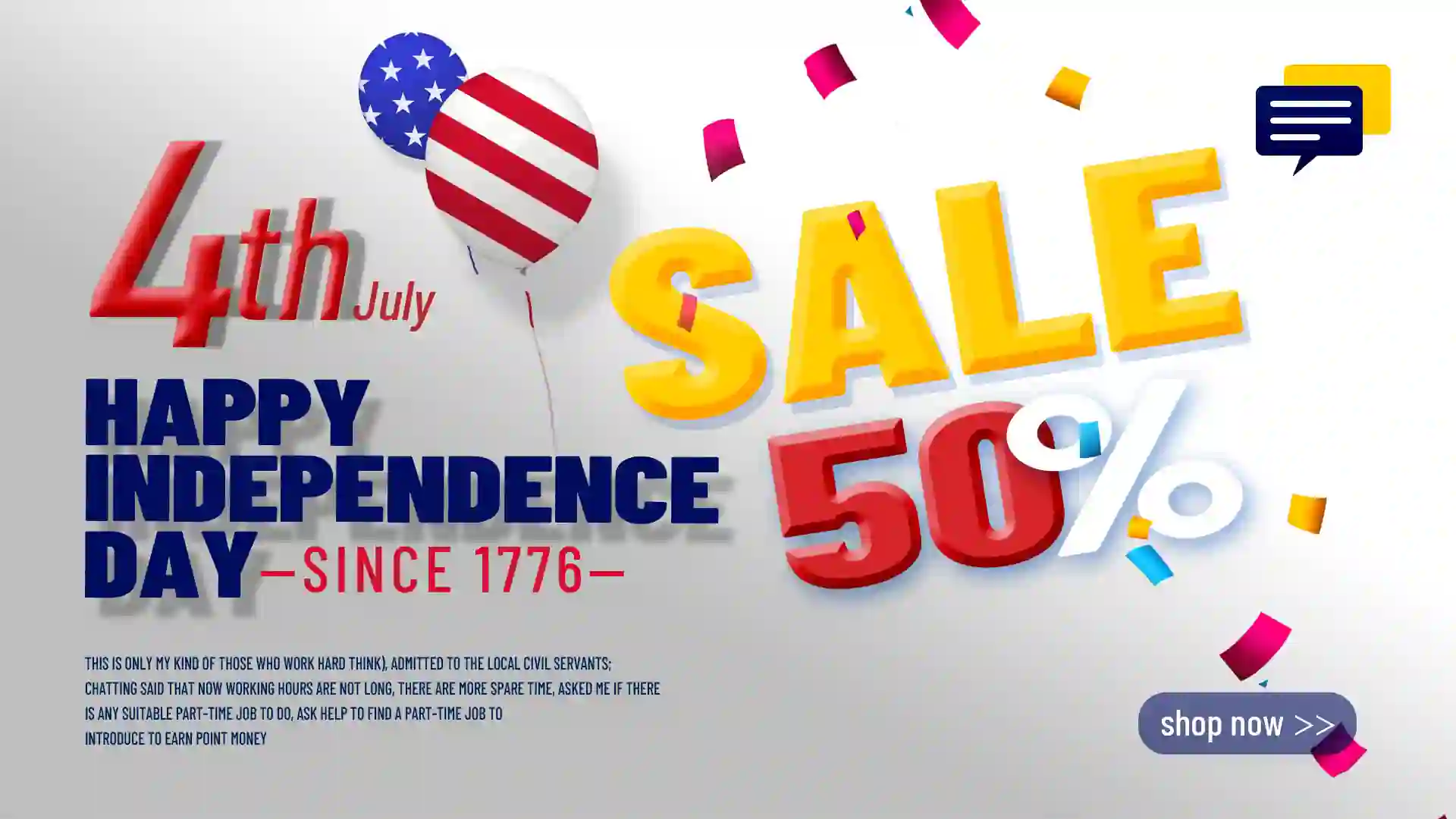 Fashion American Independence Day Sale Banner PSD Free Download