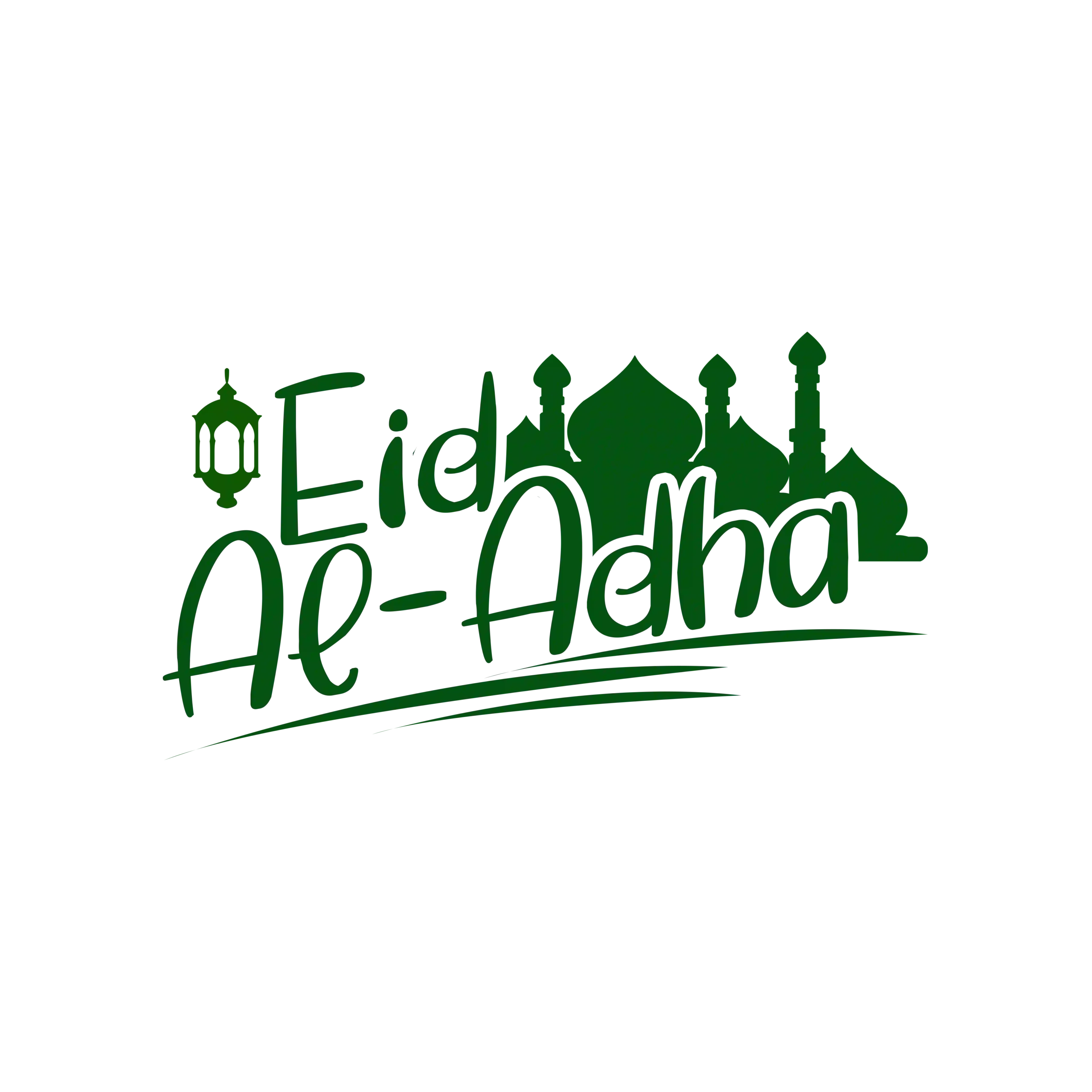 Green Lettering Of Eid Al Adha PNG And PSD Free Download