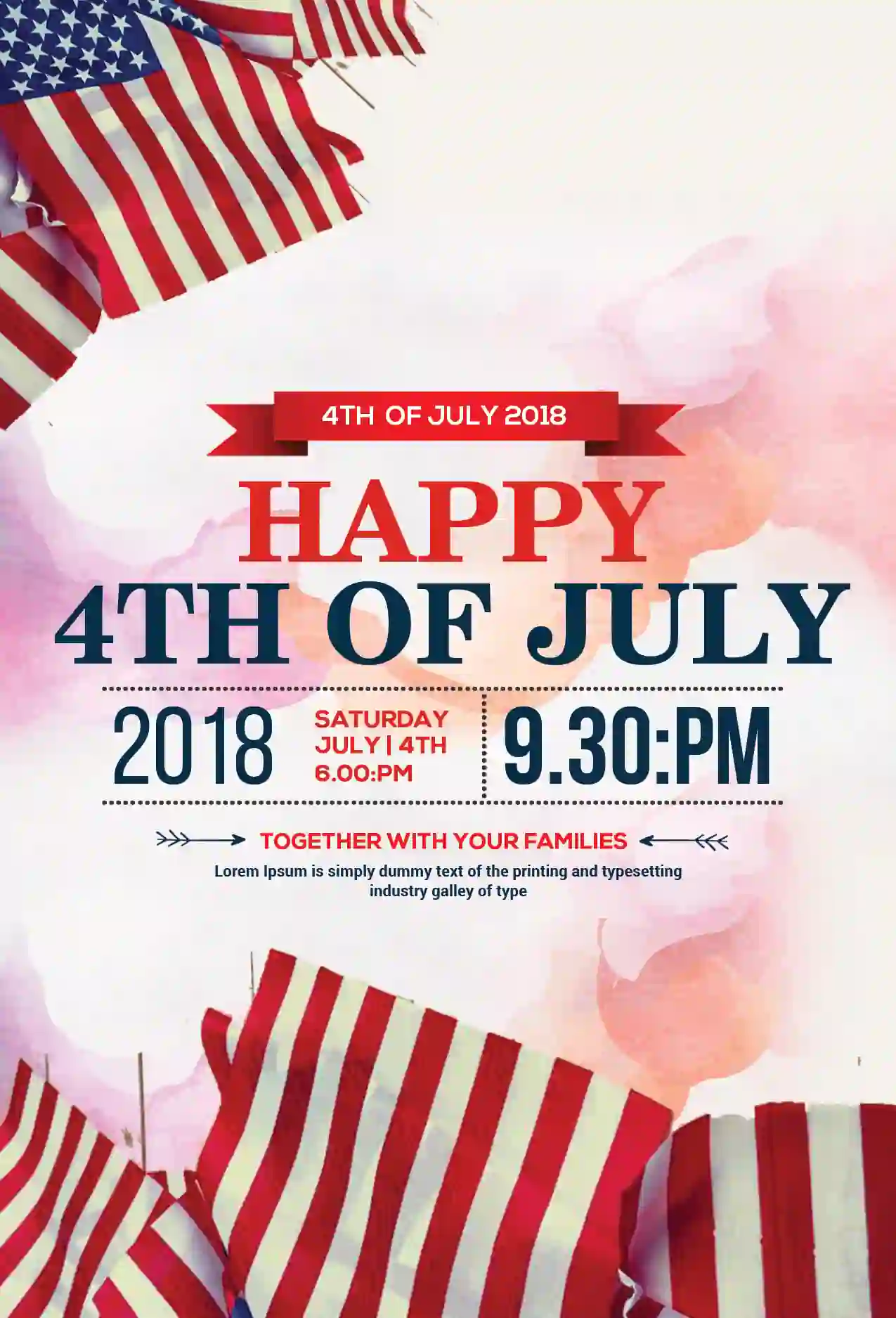 Happy 4th Of July Design PSD Free Download