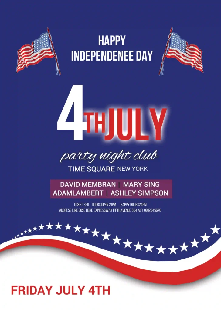 Happy American Independence Day Poster PSD Free Download