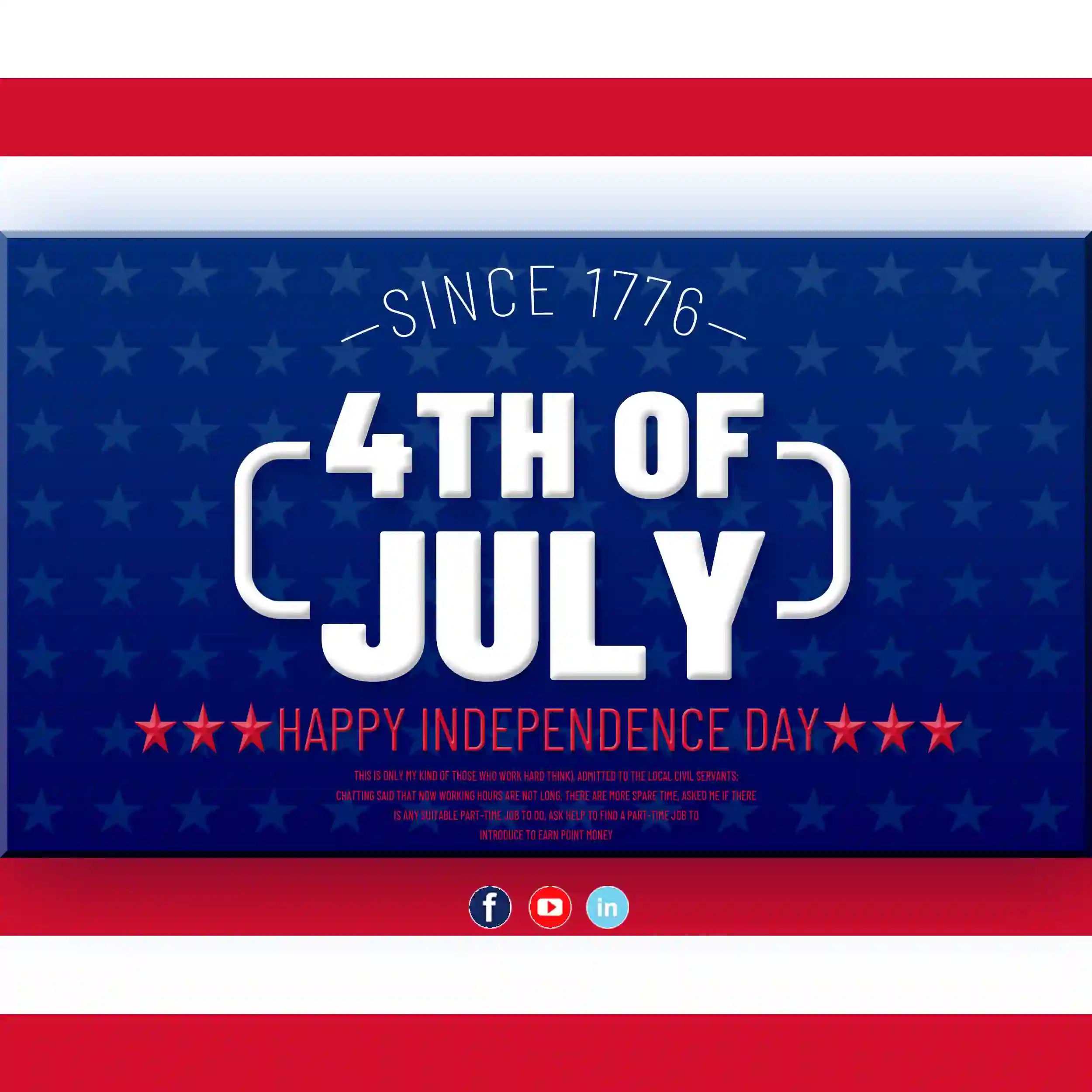 Happy Independence Day 4th July Social Poster PSD Free Download