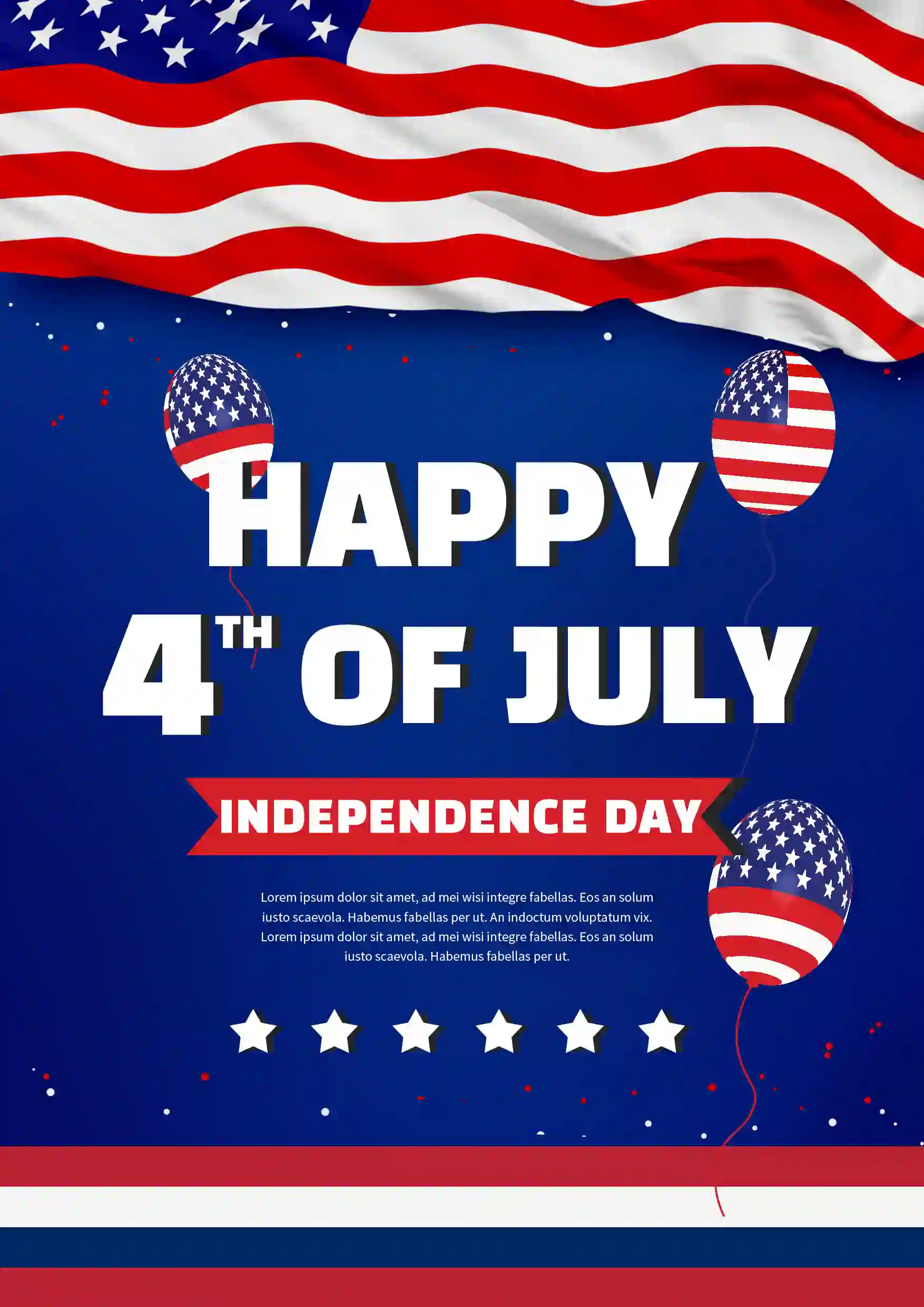 Independence Day And Blue American Flag PSD Free Download