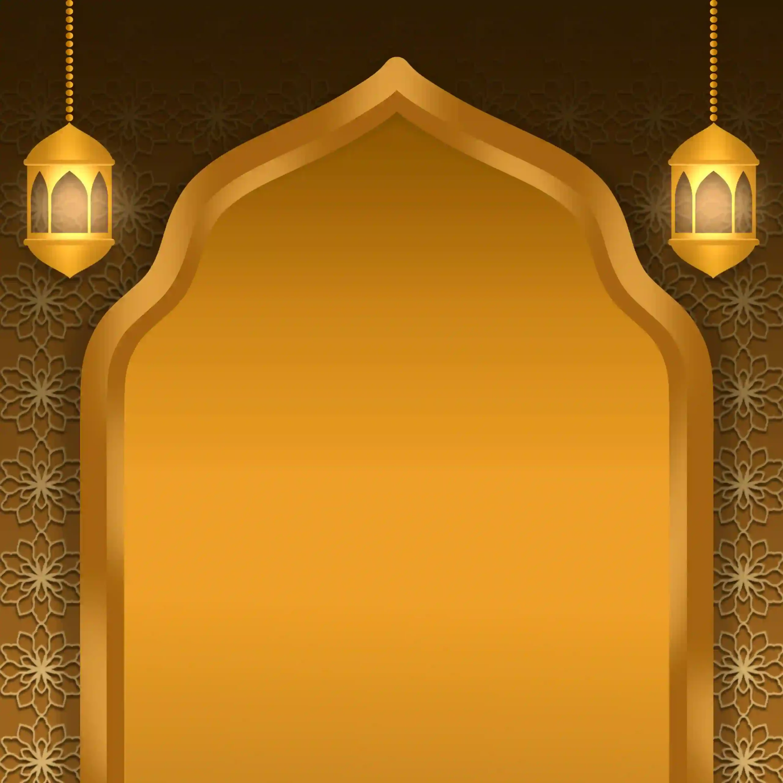 Islamic Background With Golden Lanterns