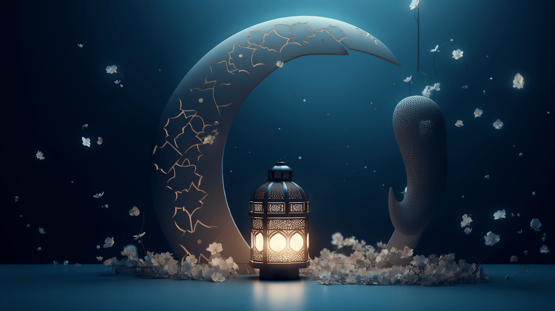 Islamic Ramadan Moon Lantern Background
