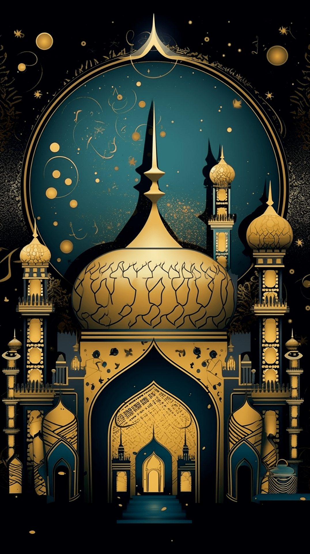 Islamic Ramadan Mosque Cartoon Festival Background