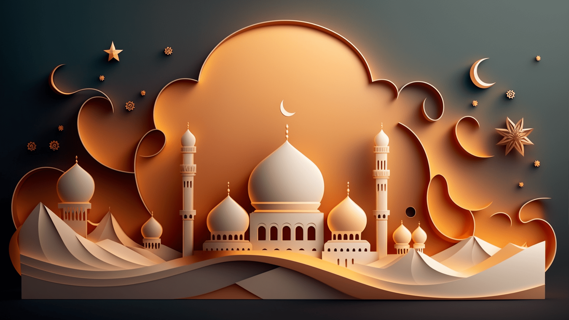 Islamic Religious Paper Mosque Background