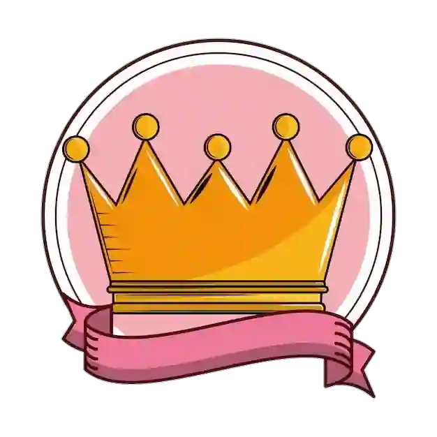 King Crown Cartoon Round Icon PNG