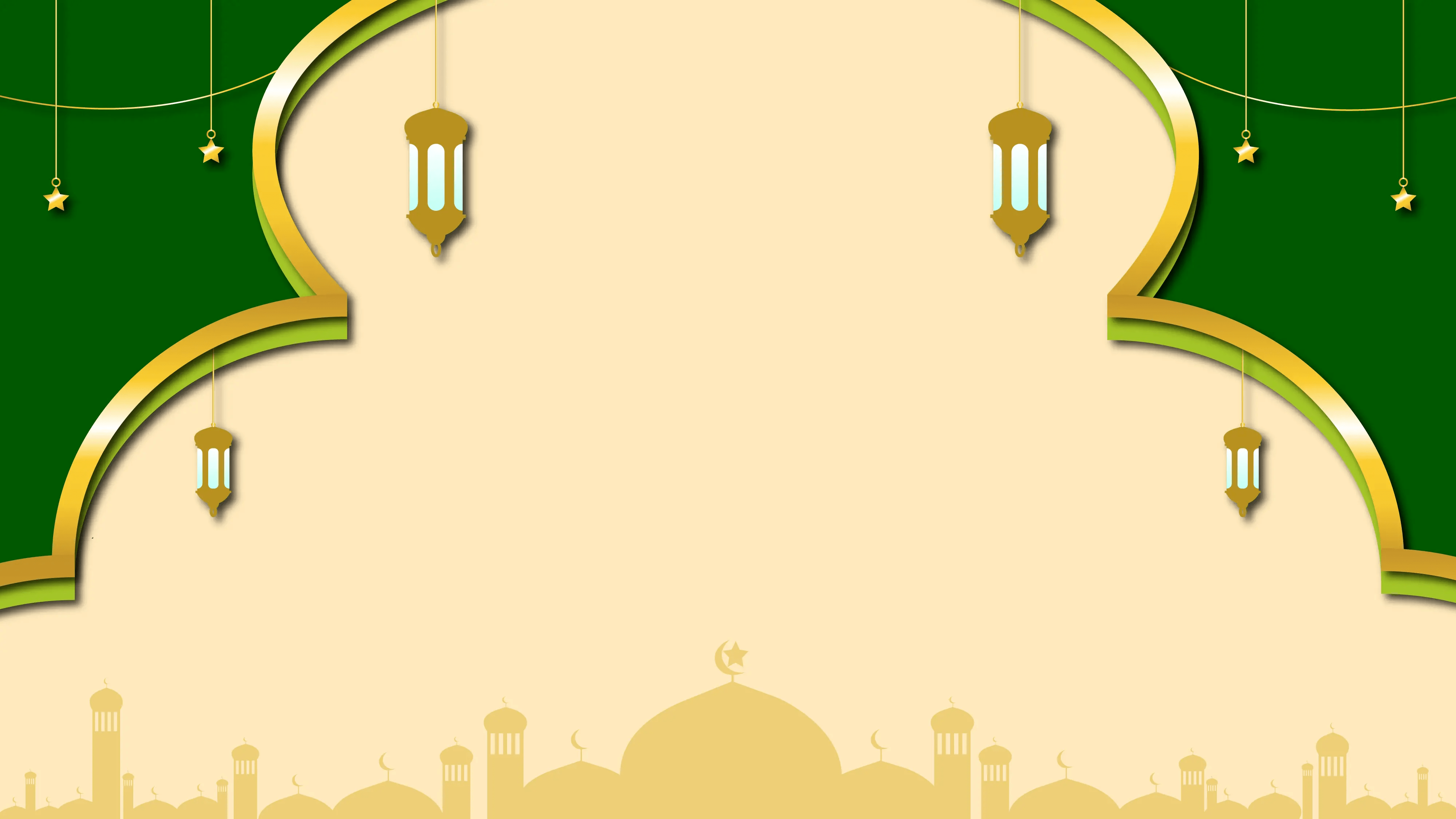 Mosque Background With Arabic Lantern