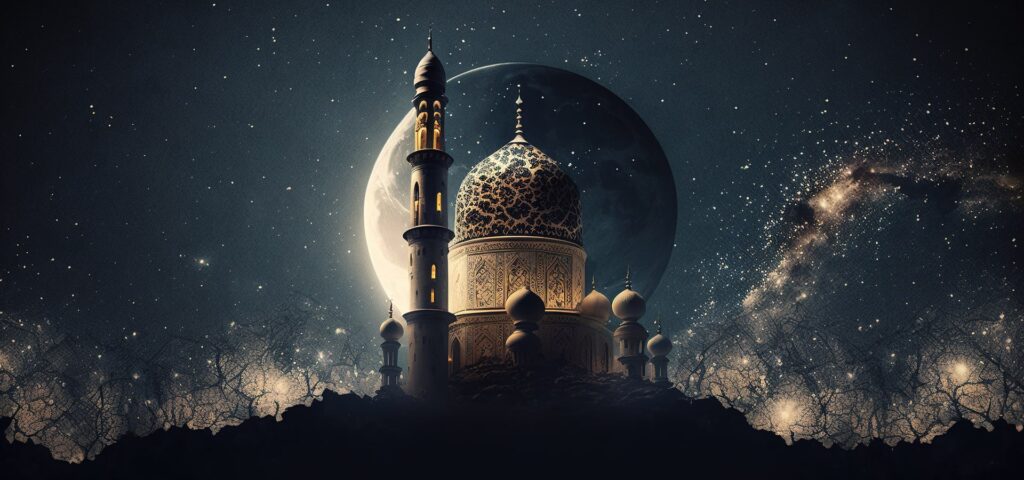 Mosque festival illustration background