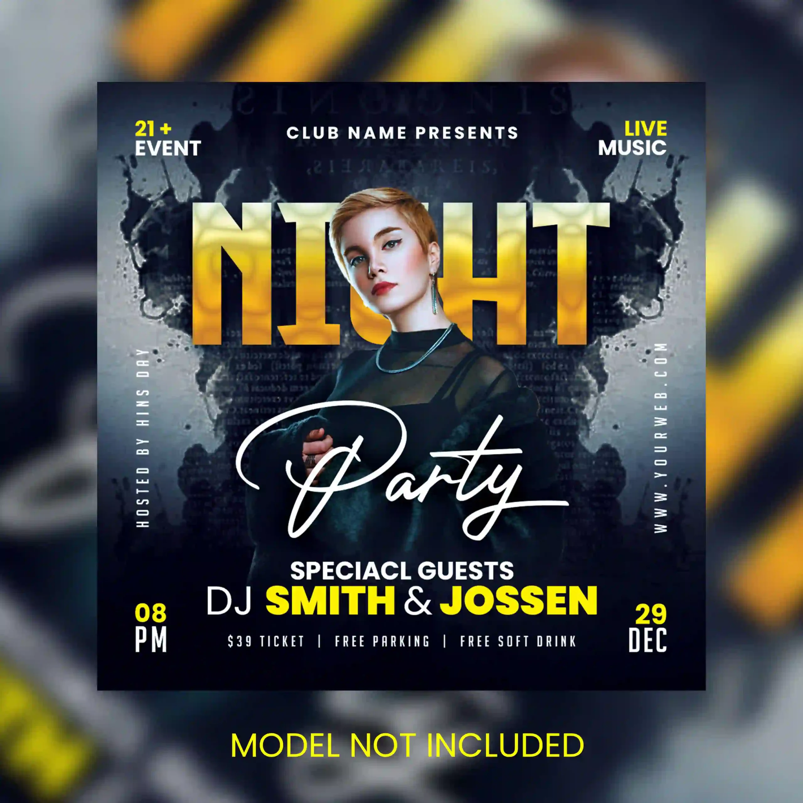 Night Club Flyer PSD File Free Download