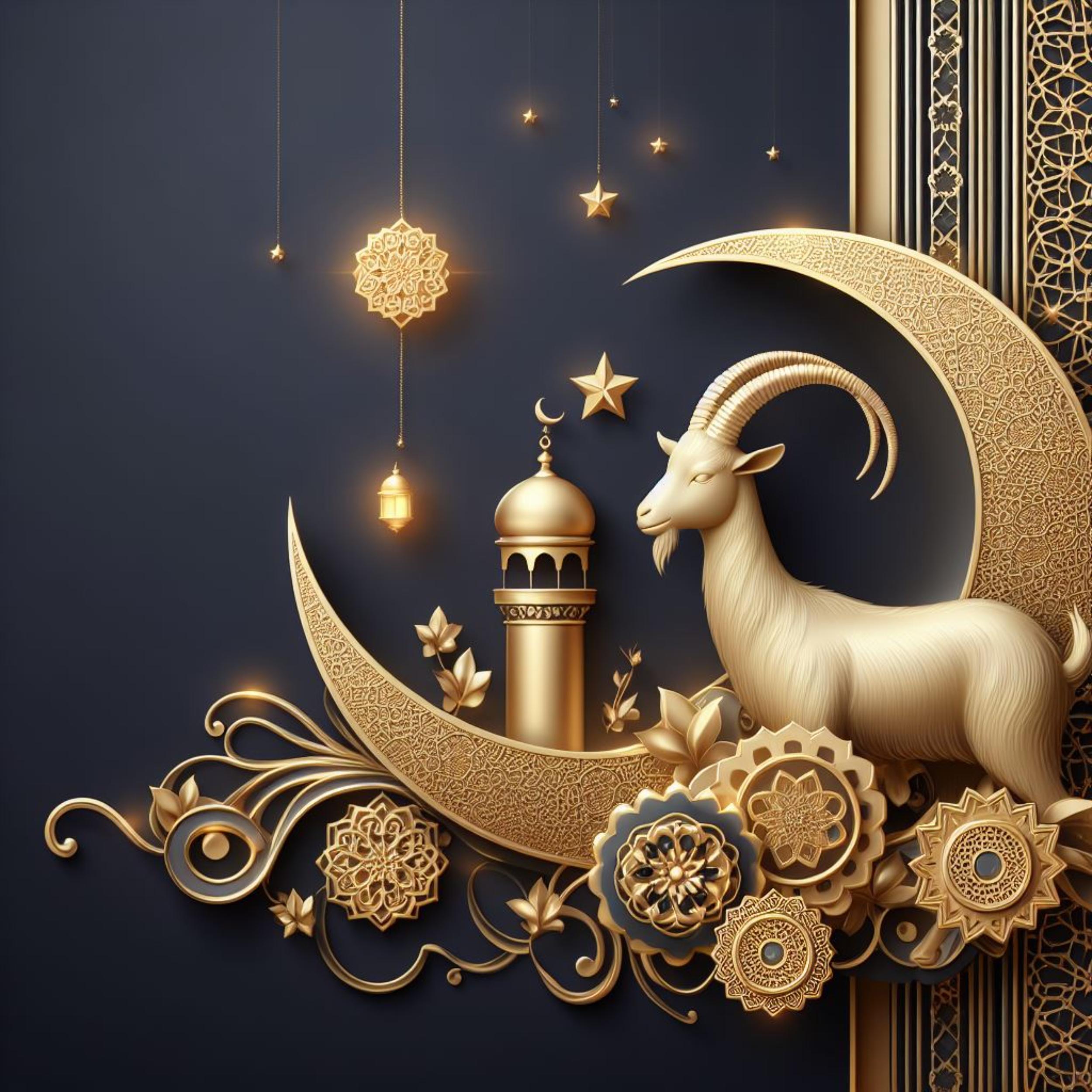 Ramazan Moon Golden Theme Background