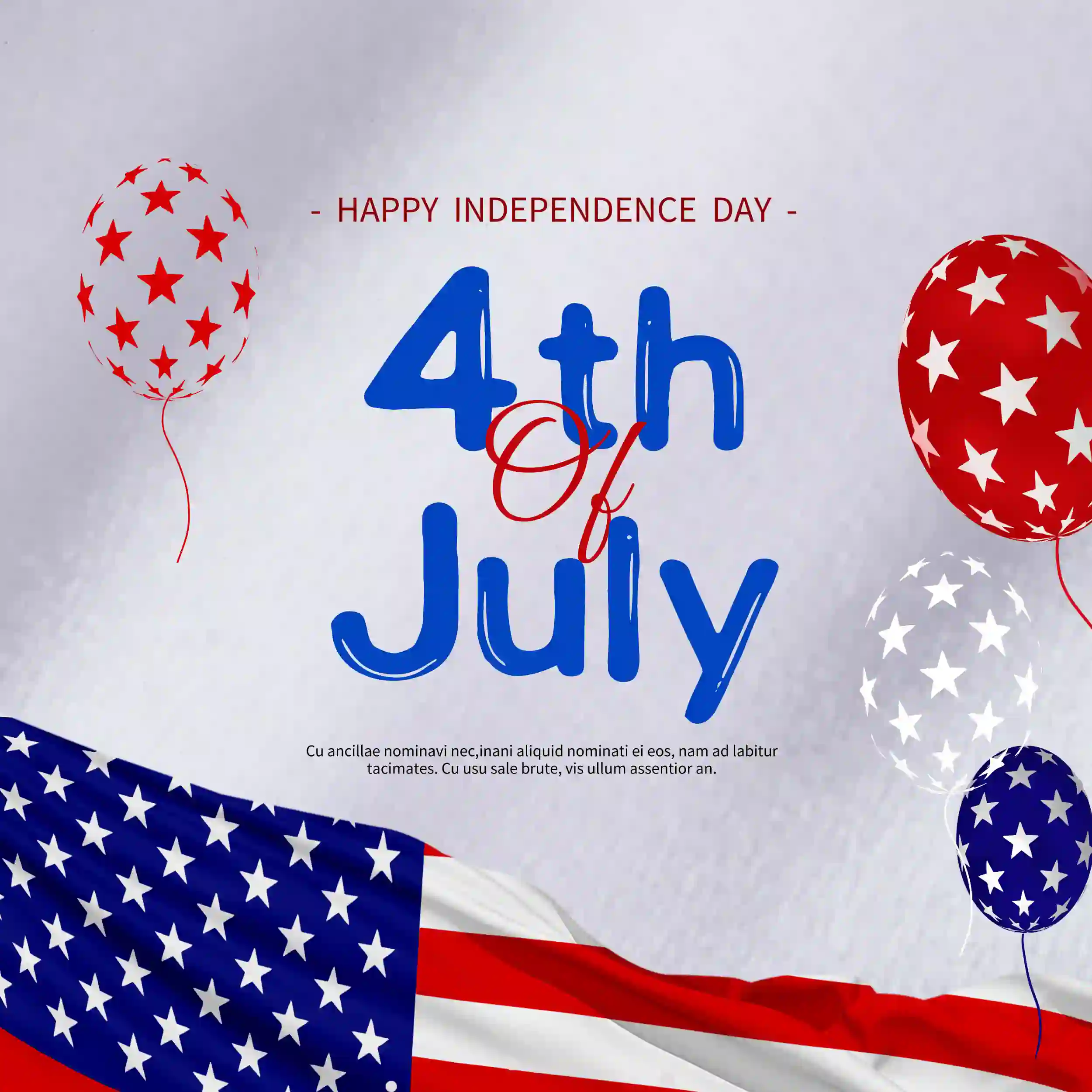 Simple American Flag Independence Day PSD Free Download