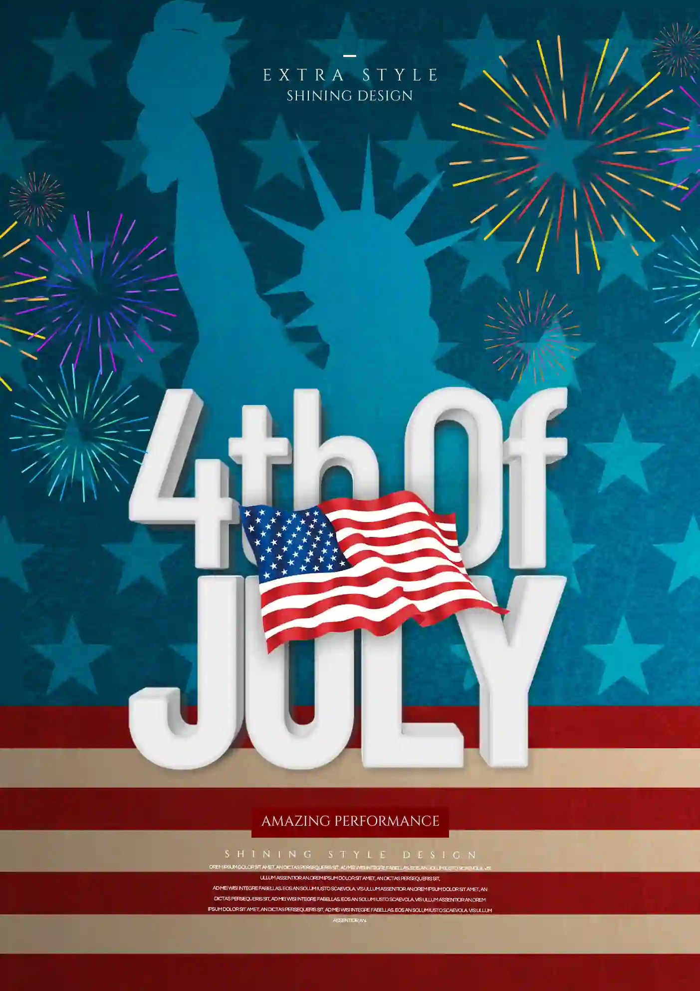 Simple Fashion American Independence Day Poster PSD Free Download
