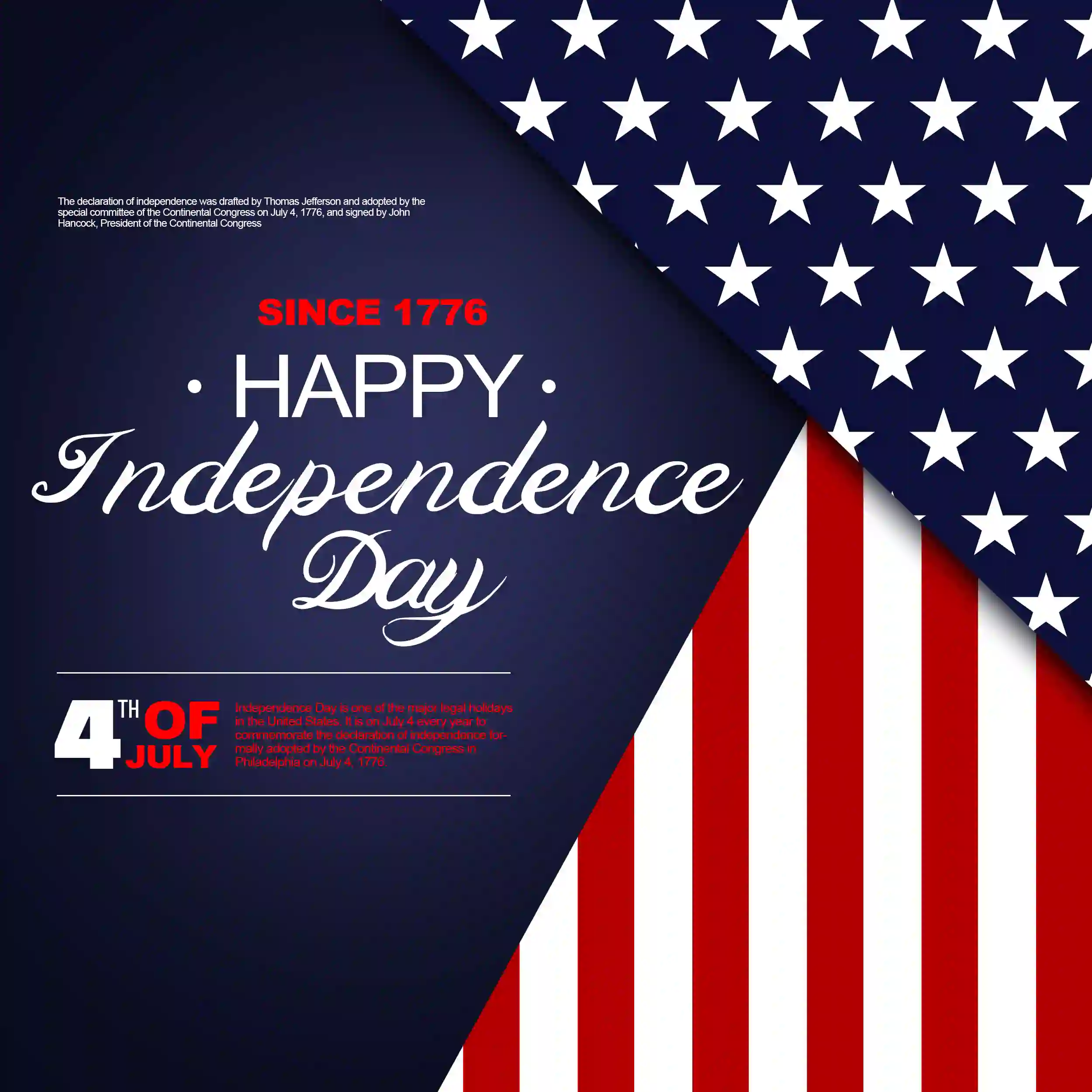 Social Media Poster American Independence Day PSD Free Download