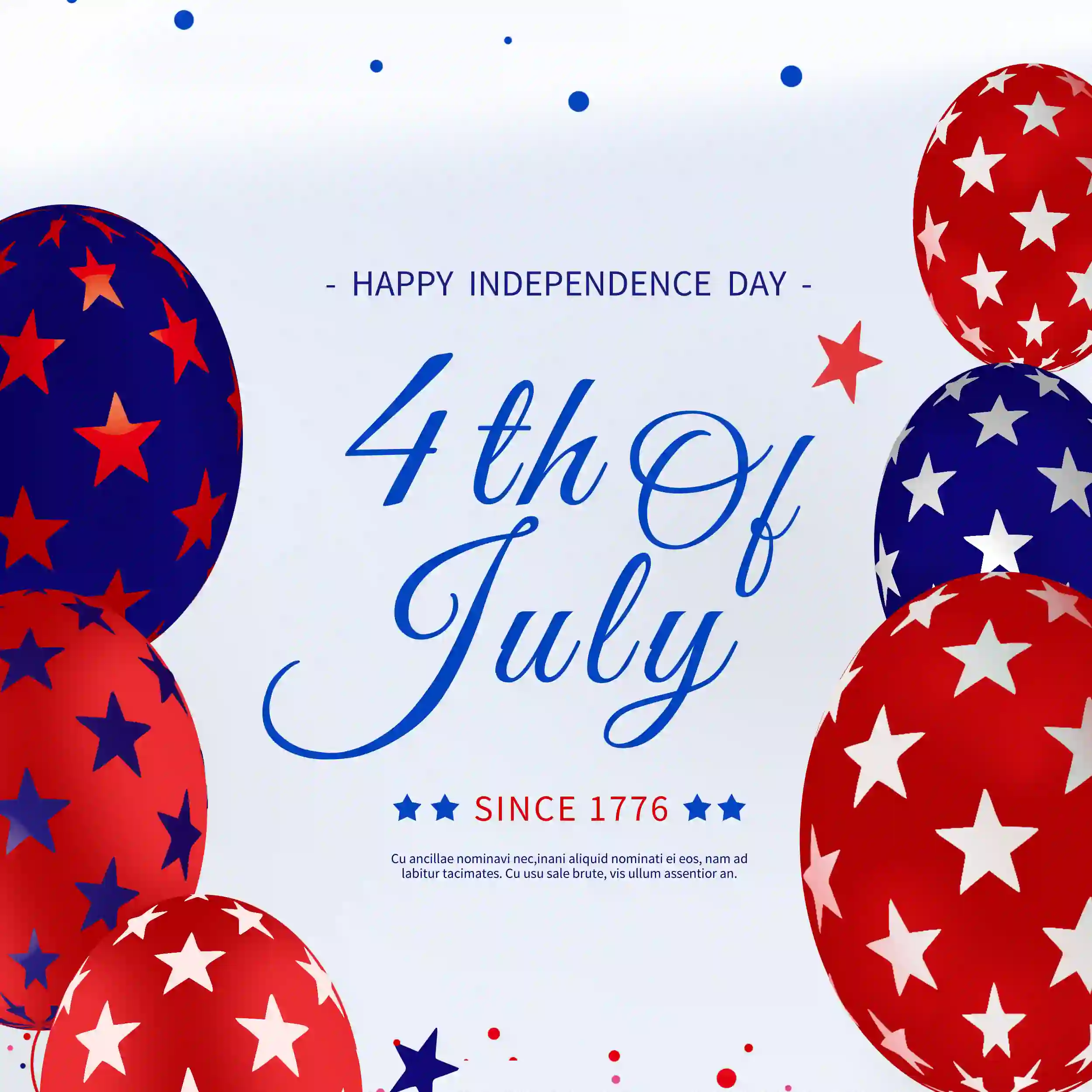 Star Balloon American Independence Day PSD Free Download