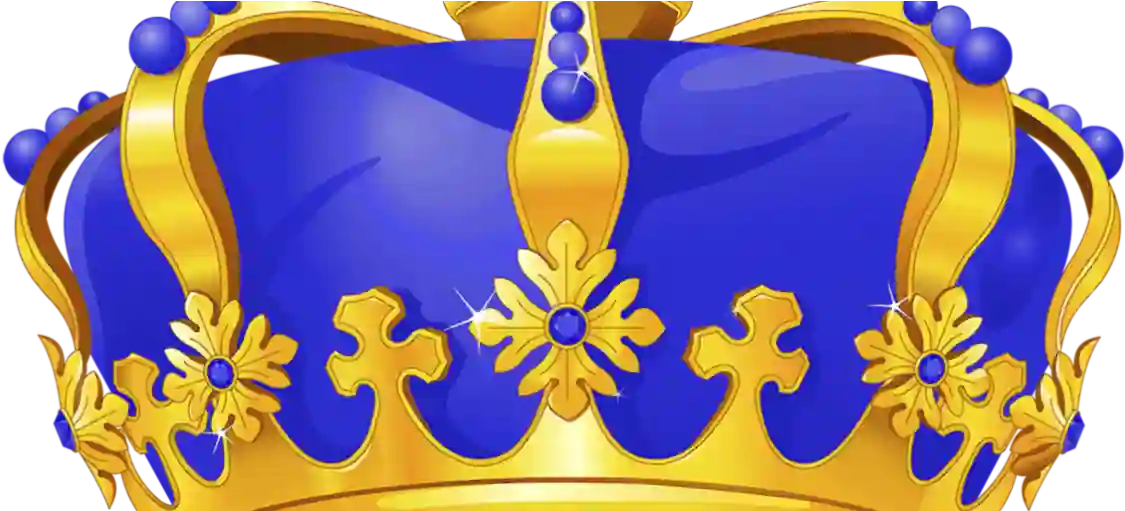 Transparent Blue And Gold Crown PNG