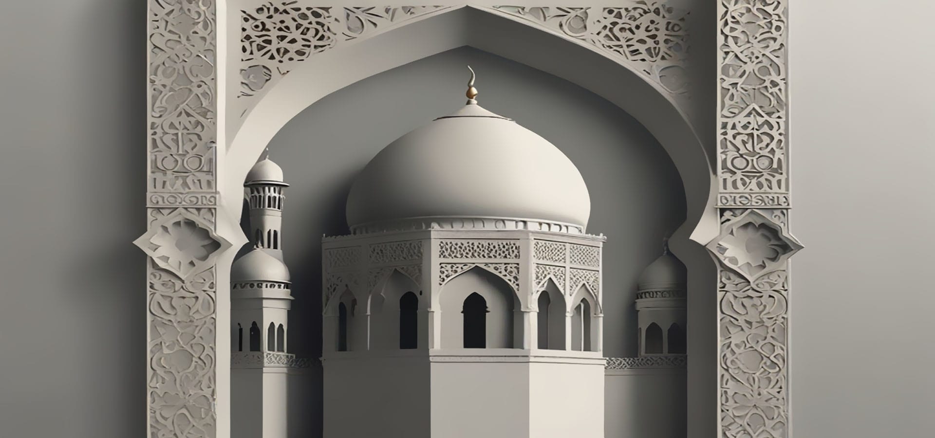 White Dome Islamic Greetings Background