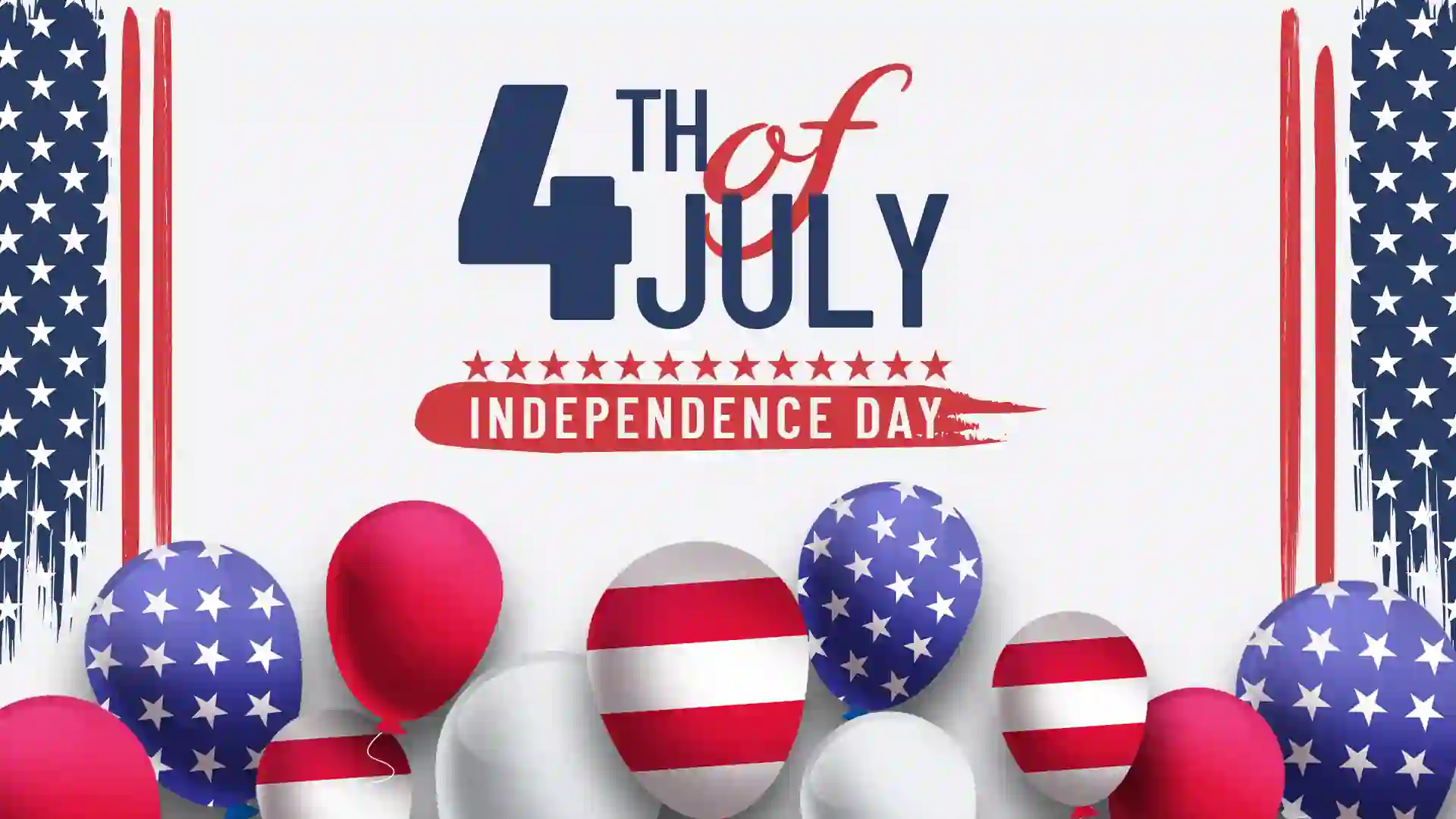 White Simple Star Character Balloon US Independence Day PSD Free Download