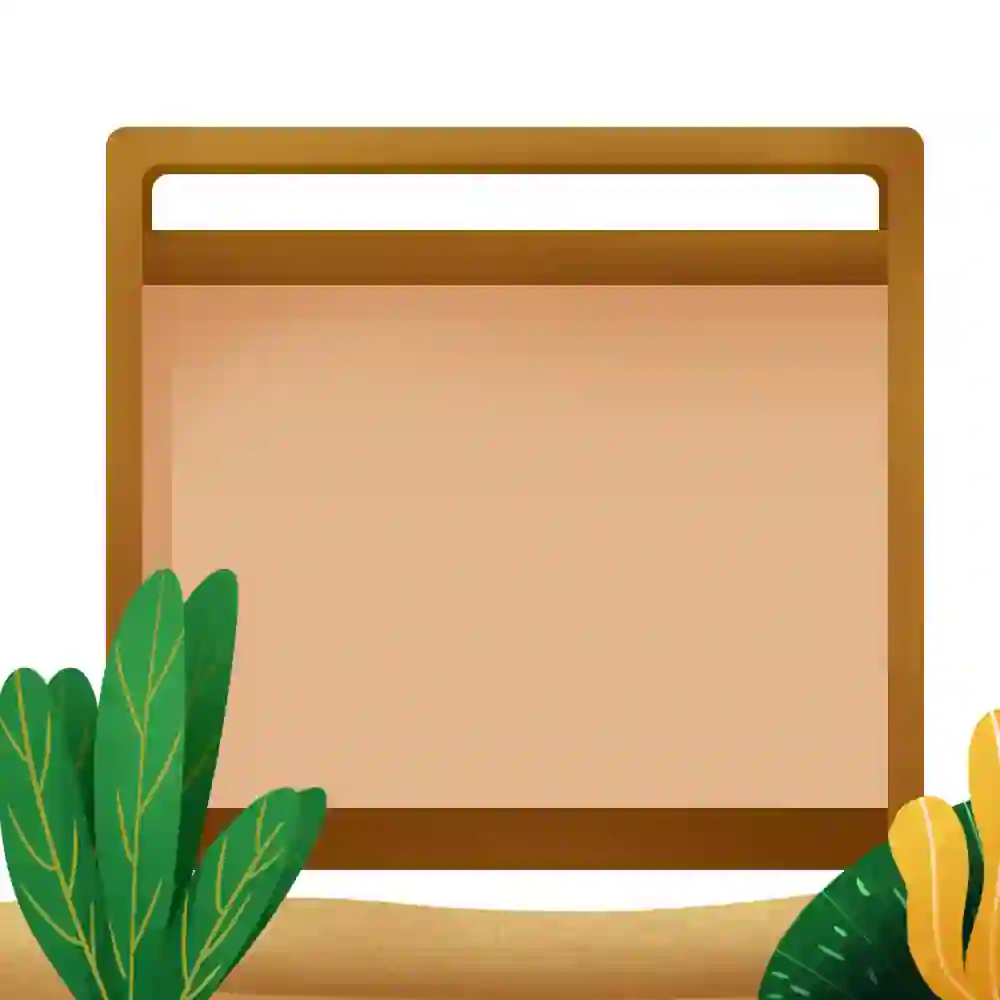 Wooden Frame Border With Leaf PSD Free Download