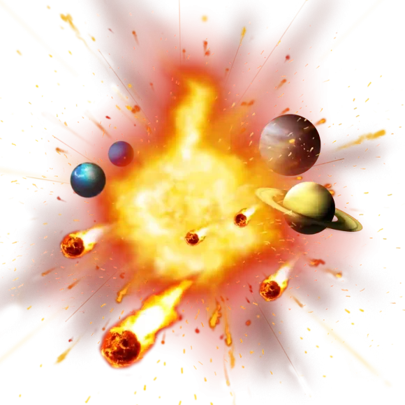 Earth With Bombs And Objects PNG